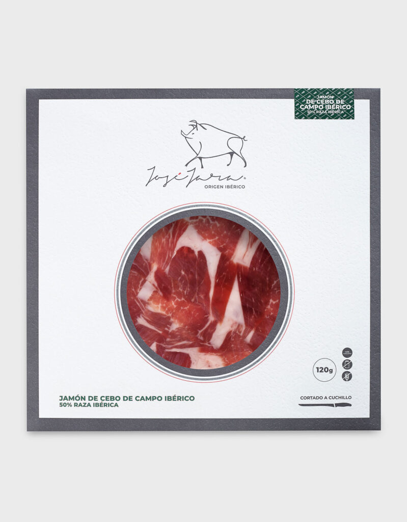 JOSÉ JARA Jamón Cebo Campo 50 Raza Ibérica Sobre 120g